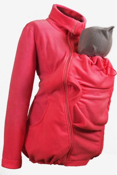 Флисовая слингокуртка и куртка для беременных, коралловый