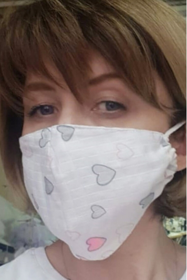 Маска медицинская защитная многоразовая (для взрослого), Pink Hearts