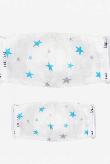 Набор медицинских многоразовых масок для взрослого и ребенка, Blue Stars
