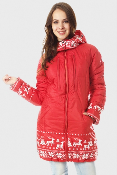Зимняя слингокуртка Ingrid 3в1, олени коралл