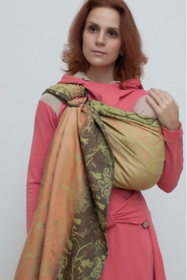 Слинг с кольцами для новорожденных Karaush Amira Wood Lilly с бамбуком