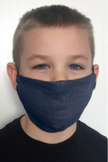 Медицинская маска многоразовая детская против вирусов, темно-синий