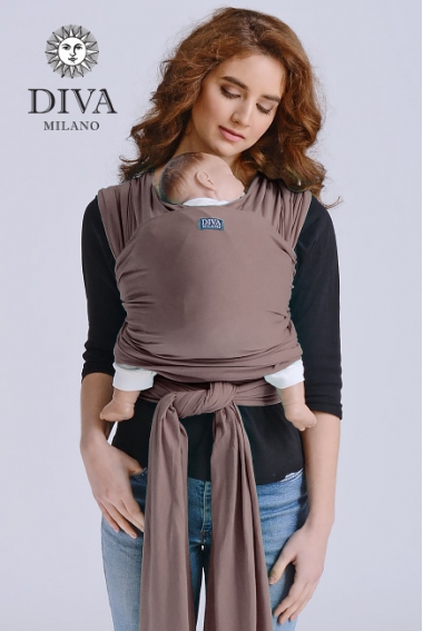Трикотажный слинг-шарф для новорожденного Diva Stretchy, Moka