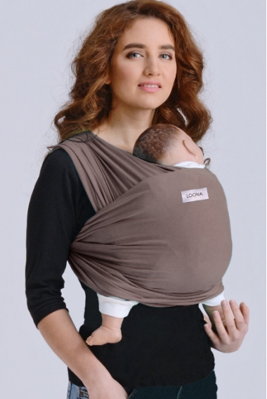 Слинг без намотки Loona для новорожденных, Moka Слинг без намотки Loona для новорожденных, Moka