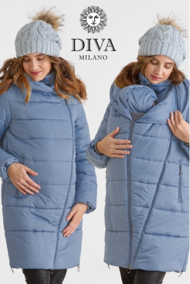 Слингокуртка зимняя (трансформер) 3в1, цвет серо-голубой