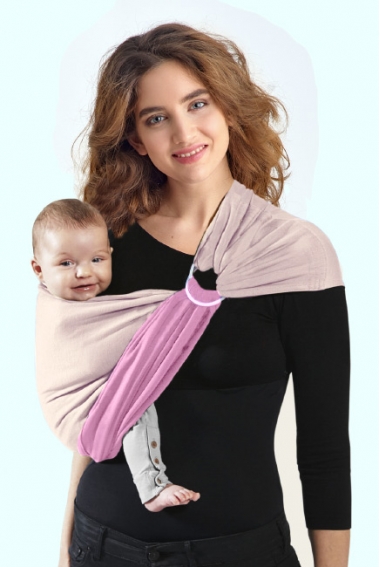 Слинг с кольцами трикотажный Diva Stretchy Pink/Beige