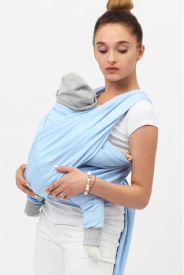 Слинг-шарф трикотажный, цвет "светло-голубой"