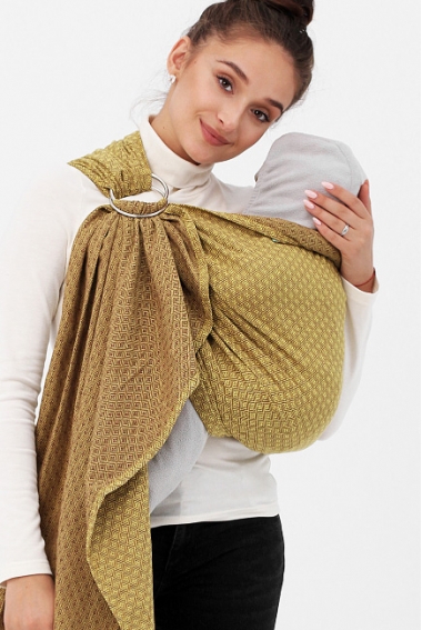 Слинг с кольцами YammyMammy (ямми мамми), цвет "желтый/коричневый"