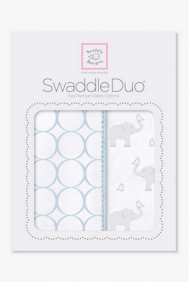 Набор пеленок SwaddleDesigns Swaddle Duo PB Elephant & Chickies Mod Duo