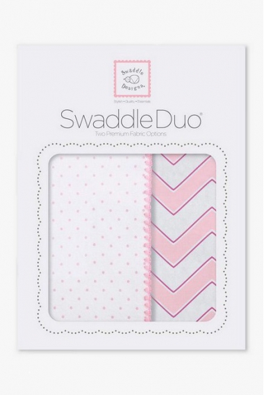 Набор пеленок SwaddleDesigns Swaddle Duo Pink Classic Chevron