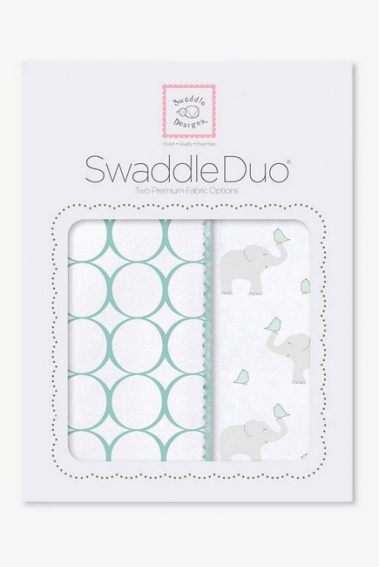 Набор пеленок SwaddleDesigns Swaddle Duo SC Elephant & Chickies Mod Duo