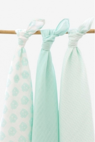 Муслиновые пеленки для новорожденных большие Jollein, Owl mint