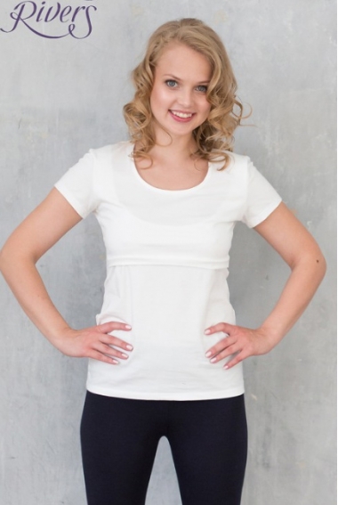 Футболка для беременных и кормящих Milk Rivers экрю