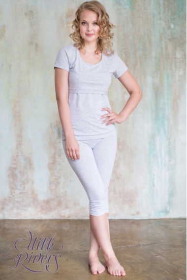 Капри для беременных и родивших Milk Rivers, серый меланж Капри для беременных и родивших Milk Rivers, серый меланж