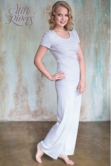 Брюки для занятий йогой для беременных и родивших Milk Rivers, серый меланж