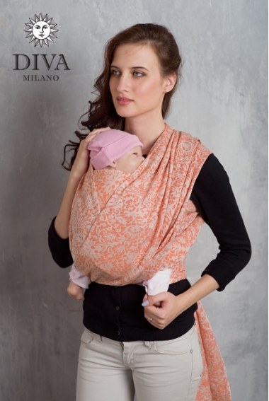 Слинг-шарф Diva Milano cо льном, Veneziano Arancio