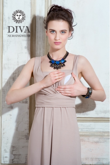 Сарафан для кормящих и беременных Diva Nursingwear Alba Maxi, Grano