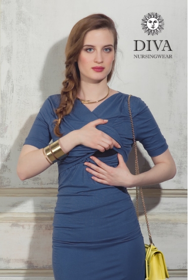 Платье для кормящих и беременных Diva Nursingwear Lucia кор.рукав, Notte