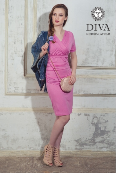 Платье для кормящих и беременных Diva Nursingwear Lucia кор.рукав, Rose