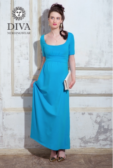 Платье для кормящих и беременных Diva Nursingwear Stella Maxi, Celeste