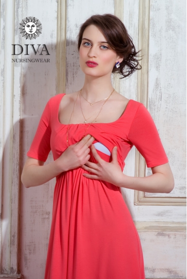 Платье для кормящих и беременных Diva Nursingwear Stella Maxi, Corallo