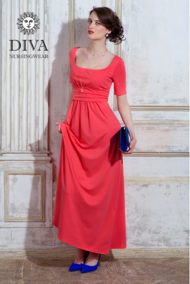 Платье для кормящих и беременных Diva Nursingwear Stella Maxi, Corallo