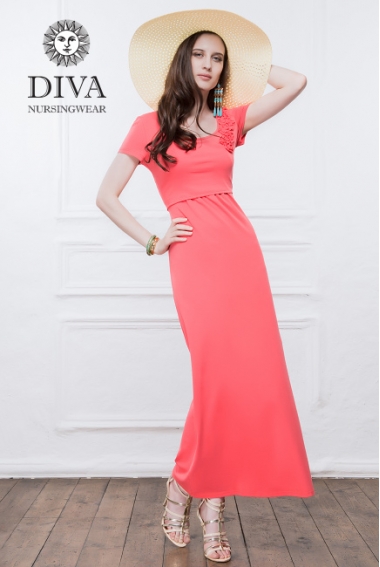 Платье для кормящих и беременных Diva Nursingwear Dalia, цвет Corallo