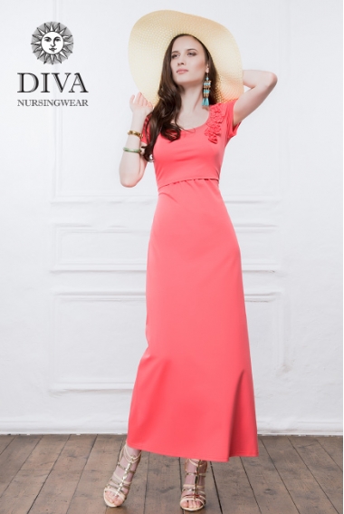 Платье для кормящих и беременных Diva Nursingwear Dalia, цвет Corallo