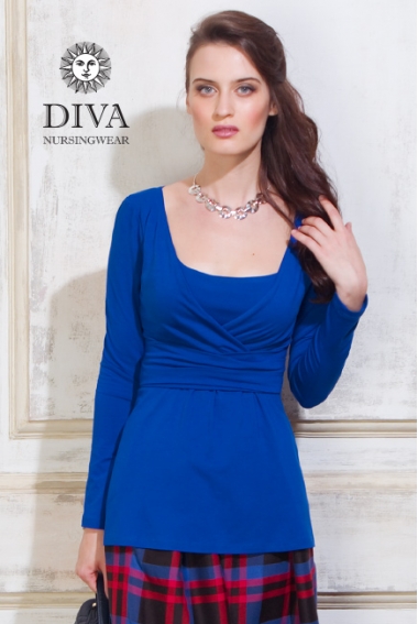 Топ для кормящих и беременных Diva Nursingwear Alba дл.рукав, Azzurro