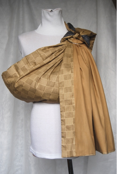 Слинг с кольцами Баюшка двуслойный, Бежево-синий