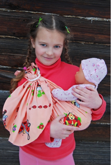 Игрушечный слинг с кольцами Баюшка, божьи коровки