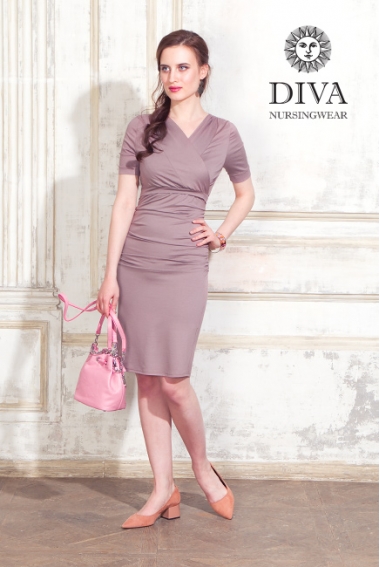 Платье для кормящих и беременных Diva Nursingwear Lucia кор.рукав, Cacao