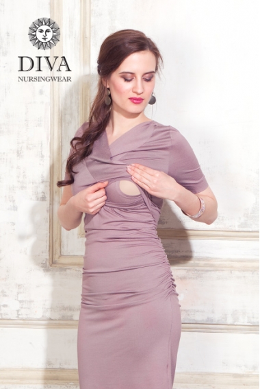 Платье для кормящих и беременных Diva Nursingwear Lucia кор.рукав, Cacao