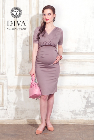 Платье для кормящих и беременных Diva Nursingwear Lucia кор.рукав, Cacao