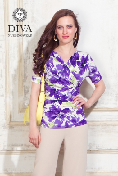 Топ для кормящих и беременных Diva Nursingwear Lucia, принт Iris
