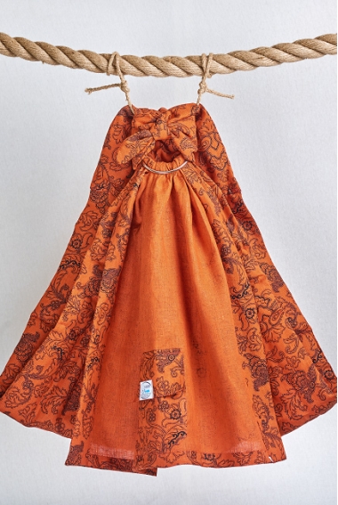 Слинг с кольцами Баюшка однослойный, Терракотовый павлин