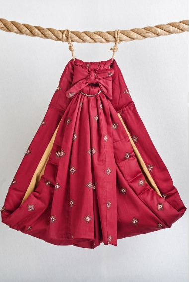 Слинг с кольцами Баюшка двуслойный, Ромбы на бордо