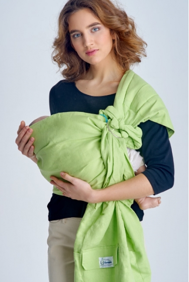 Слинг с кольцами Баюшка двуслойный, Салатовый