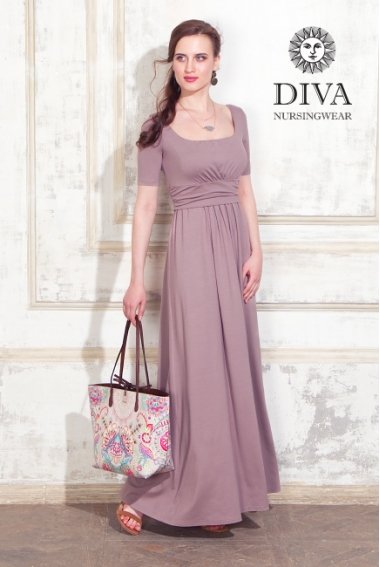 Платье для кормящих и беременных Diva Nursingwear Stella Maxi, Cacao