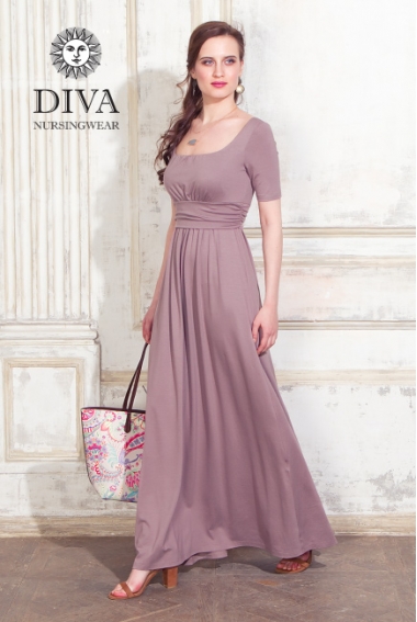 Платье для кормящих и беременных Diva Nursingwear Stella Maxi, Cacao