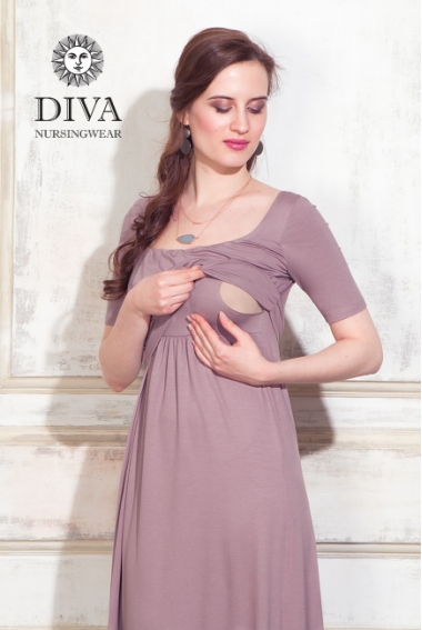 Платье для кормящих и беременных Diva Nursingwear Stella Maxi, Cacao