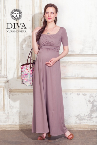 Платье для кормящих и беременных Diva Nursingwear Stella Maxi, Cacao