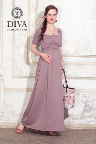 Платье для кормящих и беременных Diva Nursingwear Stella Maxi, Cacao