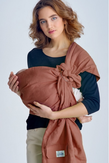 Слинг с кольцами Баюшка двуслойный, Терракотовый