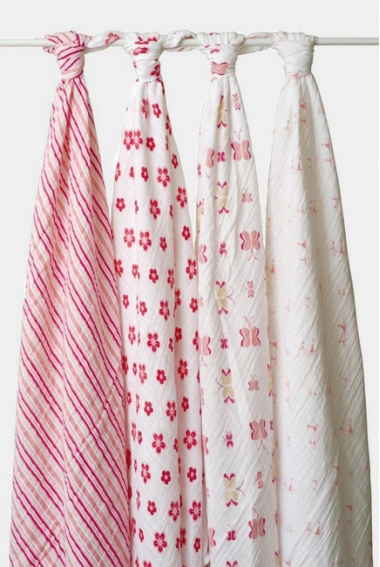 Aden&Anais набор 4 больших муслиновых пеленок, Princess Posie