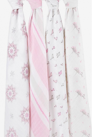 Муслиновые пеленки для новорожденных Aden&Anais большие, набор 4, for the Birds