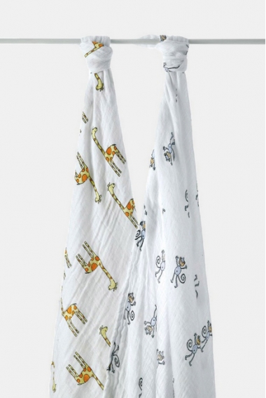 Aden&Anais набор 2 больших муслиновых пеленок, Jungle Jam (джунгли)