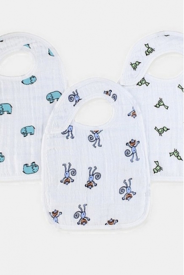 Слюнявчик Aden&Anais, набор из 3 штук, Jungle Jam (джунгли)