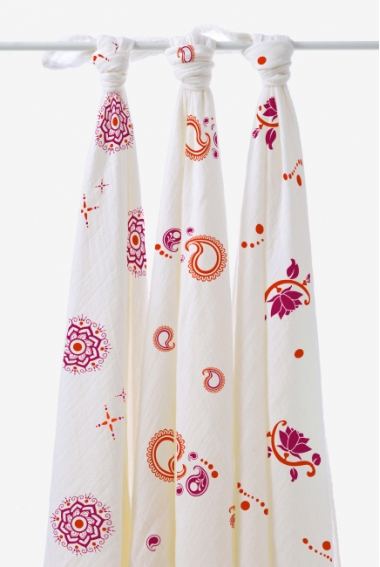 Бамбуковые пеленки для новорожденных Aden&Anais большие, набор 3, Pyara