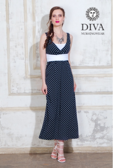 Сарафан для кормящих и беременных Diva Nursingwear Alba Maxi, Pois